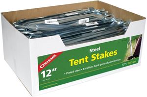 Coghlan's 9813 Tent Stake, 12 in L, 1/4 in W, Steel, Pack of 50