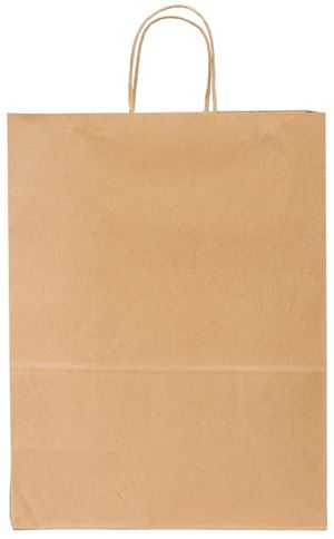 Duro Bag Dubl Life 87124 Shopping Bag, 10 in L, 5 in W, 13 in H, Kraft Paper, Brown