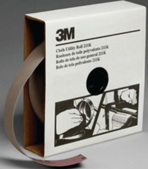 3M 211K 05030 Utility Cloth Roll, 50 yd L, 1-1/2 in W, 80 Grit, Medium, Aluminum Oxide Abrasive