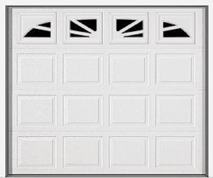 Wayne Dalton 9100 Garage Door, 9 ft W Door, 7 ft H Door, Steel Door, White