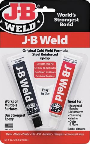 J-B Weld 8265S Cold Weld Epoxy, Dark Gray, Solid, 2 oz, Tube