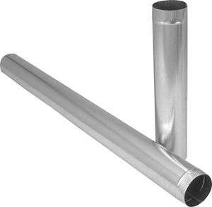 Imperial GV1812 Duct Pipe, 8 in Dia, 12 in L, 26 Gauge, Galvanized Steel, Galvanized, Pack of 10