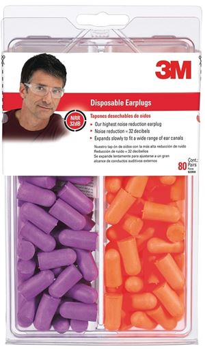 TEKK Protection 7000122742 Disposable Ear Plugs, 32 dB NRR, Foam Ear Plug, Orange/Purple Ear Plug