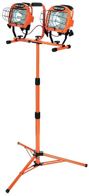 CCI L14SLED Work Light with Telescoping Tripod Stand, 120 V, 1 W, 2-Lamp, Halogen Lamp, 20,000 Lumens Lumens, Orange