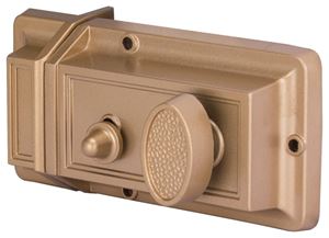 ProSource 6296453-PS Rim Deadbolt, Keyed Different Key, Brass, Brass, Kwikset Keyway, 1-2-3/8 in Thick Door