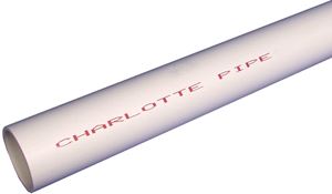 Charlotte Pipe PVC 04005 0600 Pipe, 1/2 in, 10 ft L, SCH 40 Schedule, PVC, White