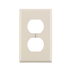 Leviton 78003 Receptacle Wallplate, 4-1/2 in L, 2-3/4 in W, 1 -Gang, Thermoset, Light Almond, Smooth