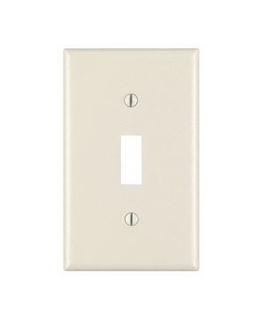 Leviton 010-78001-000 Wallplate, 4-1/2 in L, 2-3/4 in W, 1 -Gang, Thermoset, Light Almond, Smooth