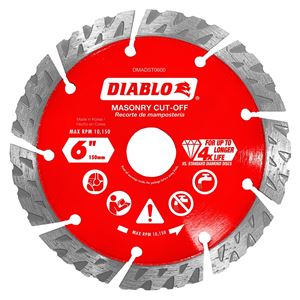 Diablo DMADST0600 Saw Blade, 6 in Dia, Segmented Rim, 1/PK