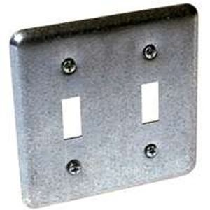Raco 871 Handy Box Cover, 4 in L, 4 in W, Square, Galvanized Steel, Gray