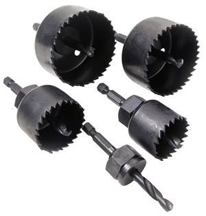 Vulcan 988091OR Hole Saw Set with Arbor-Hanger, HCS, Black