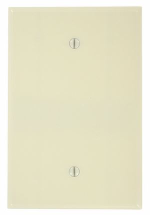 Leviton 86114 Blank Wallplate, 3-1/2 in L, 5-1/4 in W, 1/4 in Thick, 1 -Gang, Thermoset Plastic, Ivory, Smooth