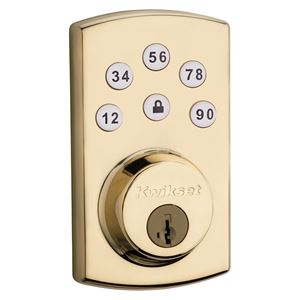 Kwikset 99070-102 Electronic Deadbolt, Polished Brass