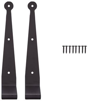 ProSource SH-S02-PS Strap Hinge, 10 in, Black, Screw Mounting