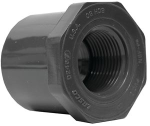 Lasco 838101BC Reducing Bushing, 3/4 x 1/2 in, Spigot x Female, PVC, SCH 80 Schedule