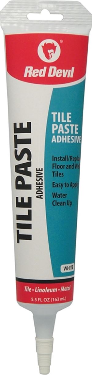 Red Devil 0497 Tile Adhesive, White, 5.5 oz Squeeze Tube