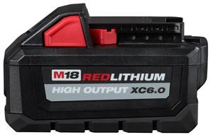 Milwaukee M18 REDLITHIUM 48-11-1865 Rechargeable Battery Pack, 18 V Battery, 6 Ah, 1 hr Charging