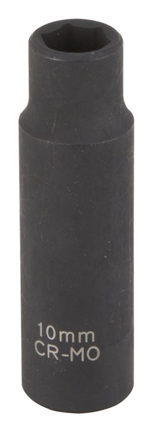 Vulcan MT6580140 Deep Impact Socket, 10 mm Socket, 3/8 in Drive, Deep Drive, 6-Point, Chrome Molybdenum Steel