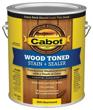 Cabot 140.0003004.007 Deck and Siding Stain, Heartwood, Liquid, 1 gal, Pack of 4