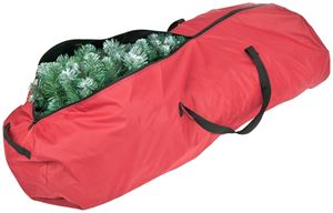 Treekeeper SB-10141 Rolling Storage Bag, M, 6 to 7-1/2 ft Capacity, Polyester, Red, Zipper Closure, 55 in L, Pack of 12