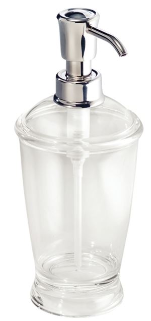 iDESIGN 45620 Soap Dispenser, 12 oz Capacity, Plastic, Clear, Chrome, Pack of 2