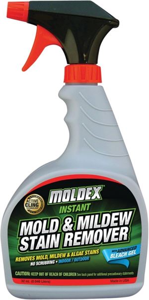 Moldex 7010 Instant Mold and Mildew Stain Remover, 32 oz, Liquid, Mild, Clear