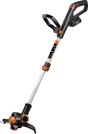 WORX WG163 String Trimmer/Edger, 20 V, 37.8 in L Shaft, Black/Orange/Silver