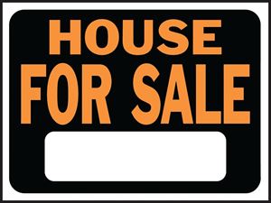 Hy-Ko Hy-Glo Series 3004 Identification Sign, House For Sale, Fluorescent Orange Legend, Plastic, Pack of 10