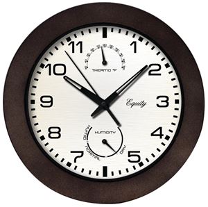 Equity 29005 Clock, Round, Dark Brown Frame, Plastic Clock Face, Analog