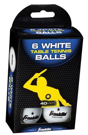 Franklin Sports 57113 Table Tennis Ball, White