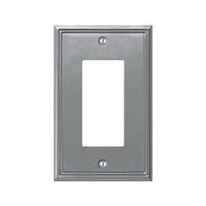 AmerTac Metro Line 77RBN Wallplate, 4-7/8 in L, 3 in W, 1 -Gang, Metal, Brushed Nickel