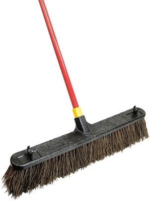 Quickie 00536 Push Broom, 24 in Sweep Face, Polymer Bristle, Steel Handle