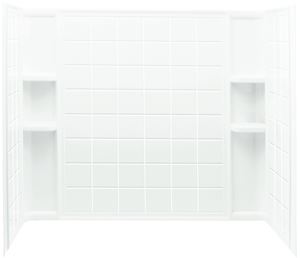 Sterling Ensemble 71124100-0 Bath/Shower Wall Set, 33-1/4 in L, 60 in W, 54 in H, Vikrell, Alcove Installation, White