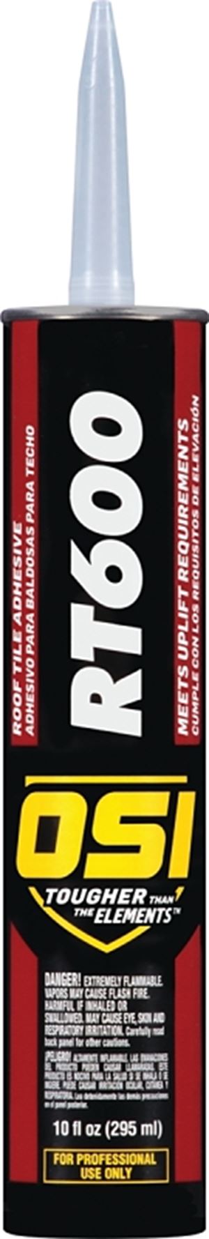 OSI 1810374 Roof Tile Adhesive, Thick Paste, Acetone, Gray, 10 oz Cartridge