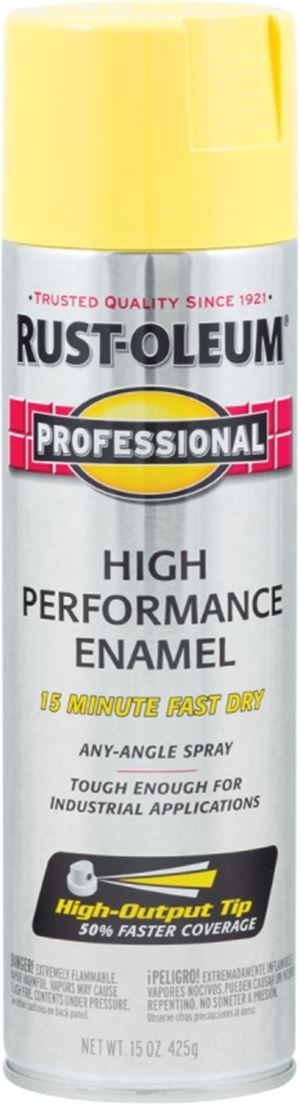 Rust-Oleum 7543838 Safety Spray Paint, Gloss, Safety Yellow, 15 oz, Can