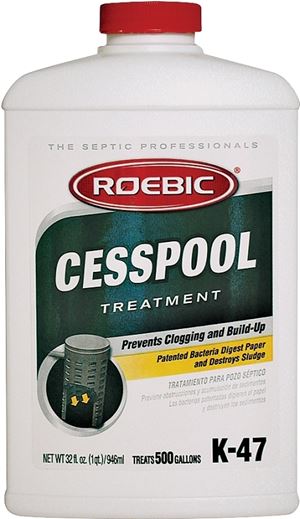 Roebic K-47 Cesspool Bacteria Treatment, Liquid, Straw, Earthy, 1 qt