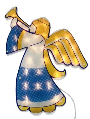 Hometown Holidays 36605 Double-Sided Angel, 3 A, 125 V, 20-Lamp, Diode Lamp, Clear Light, Blue/White/Yellow, Pack of 12