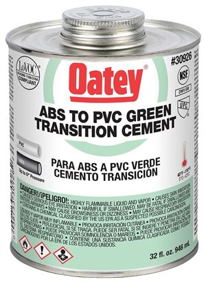 Oatey 30926 Solvent Cement, 32 oz Can, Liquid, Green