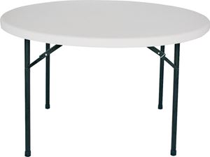 Simple Spaces BT048X001A Folding Table, 48 in OAW, 48 in OAD, 29-1/4 in OAH, Steel Frame, Polyethylene Tabletop