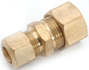 Anderson Metals 750082-0806 Tube Reducing Union, 1/2 x 3/8 in, Compression, Brass, Pack of 5