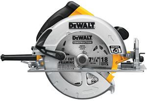 DEWALT DWE575SB Circular Saw, 15 A, 7-1/4 in Dia Blade, 5/8 in Arbor, 2 in at 45 deg, 2.55 in at 90 deg D Cutting