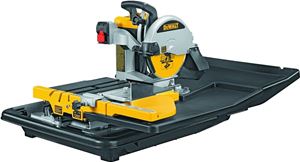 DEWALT D24000 Tile Saw, 120 V, 15 A, 10 in Dia Blade, 25 in Ripping, 18 in Cutting Capacity