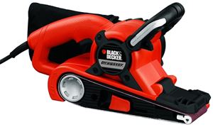 Black+Decker Dragster DS321 Belt Sander, 7 A, 3 x 21 in Belt, Abrasive Belt, 3-Position Handle, 6 ft L Cord