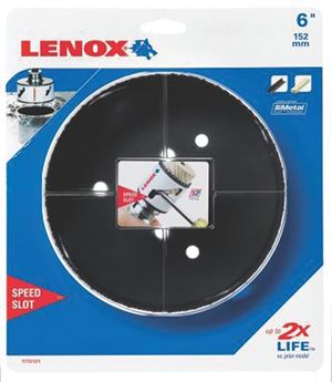 Lenox Speed Slot 2059707 Hole Saw, 6 in Dia, 1-5/8 in D Cutting, 4/6 TPI, HSS Cutting Edge