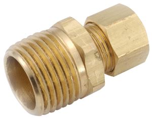 Anderson Metals 750068-0808 Pipe Connector, 1/2 in, Compression x Male, Brass, 200 psi Pressure, Pack of 5