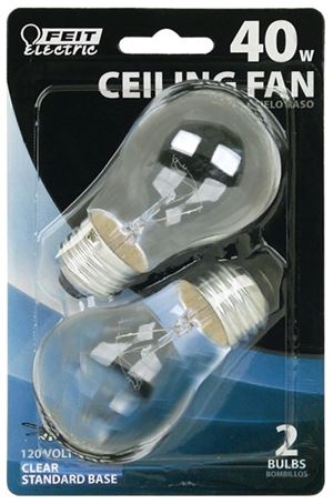 Feit Electric BP40A15/CL/CF Incandescent Lamp, 40 W, A15 Lamp, Medium E26 Lamp Base, 2700 K Color Temp, Pack of 6