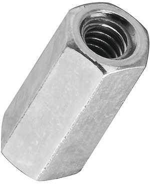 Stanley Hardware 4003 Series N182-659 Coupling Nut, UNC Thread, 10-24 Thread, Steel, Zinc, Pack of 20