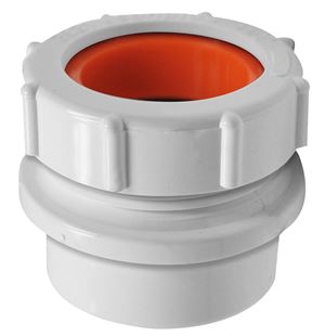 Canplas 192858A Trap Pipe Adapter, 1-1/2 x 1-1/4 in, 1-1/2 in, Spigot x Slip, PVC, White