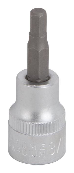 Vulcan 3506005620 Fractional Hex Bit Socket, 3/16 in Tip, 3/8 in Drive, Chrome, 1-7/8 in OAL