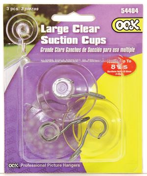 OOK 54404 Suction Cup, Plastic Base, Clear Base, 5 lb Working Load, Pack of 6